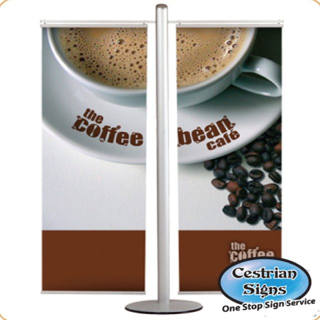 Pole With 2 X 600mm Banner Set