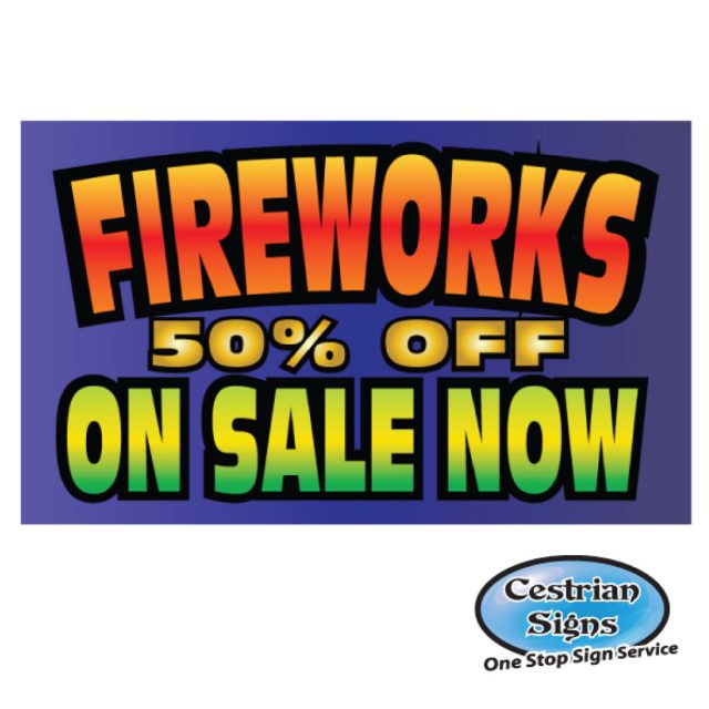 Fireworks on sale banner