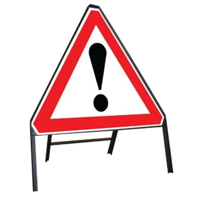 Caution Metal Stanchion Sign