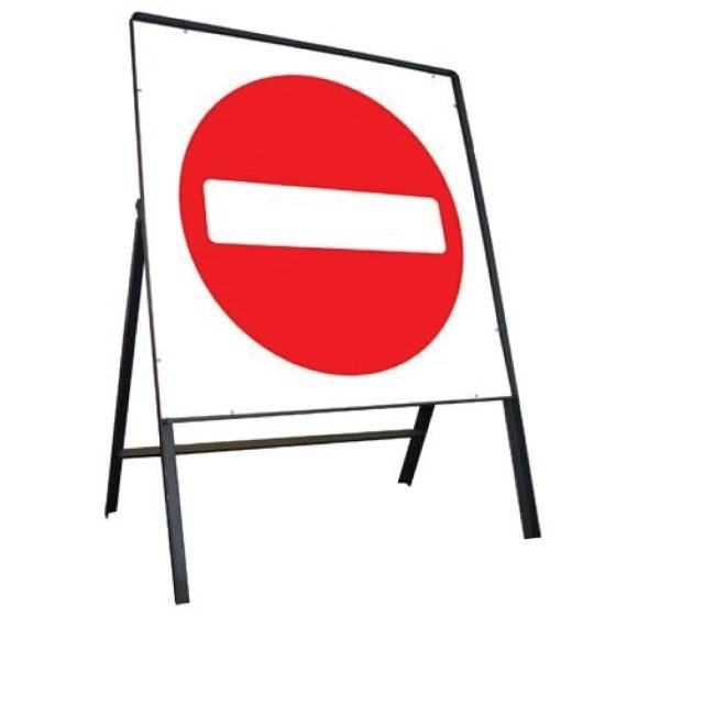No Entry Stanchion Sign Complete