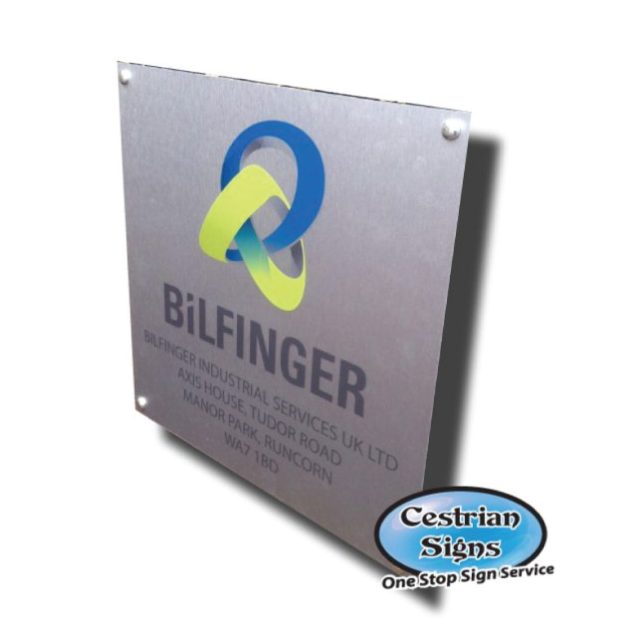 Brushed Aluminum Office Sign