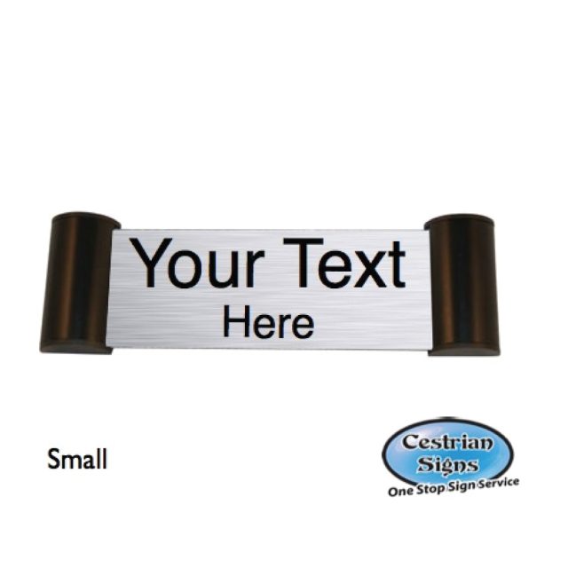 Printed Office Name Plate Door Sign Small Black