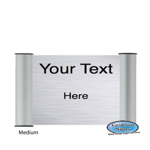 Printed Office Name Plate Door Sign Medium Silver