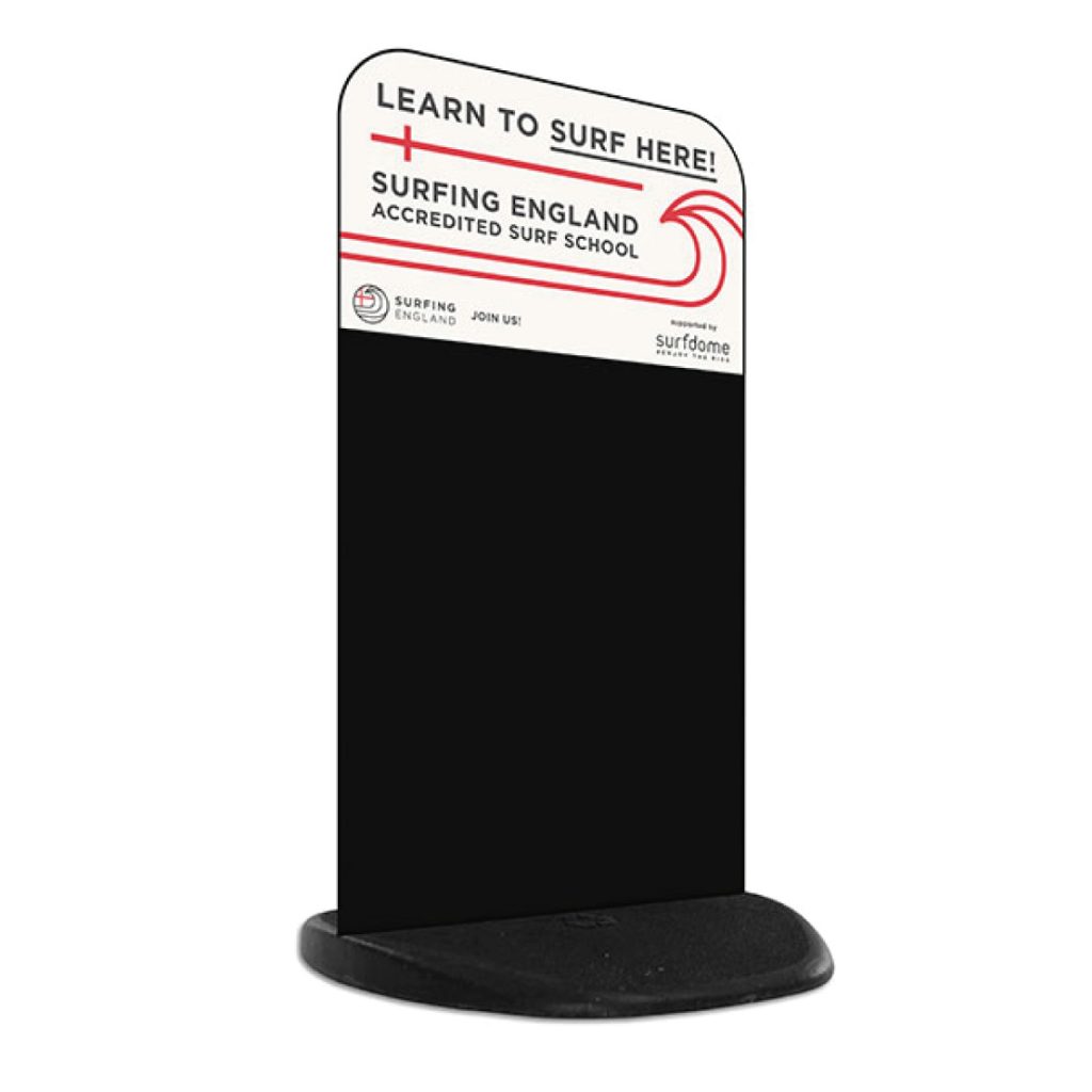 ecoflex black board sign with printed header