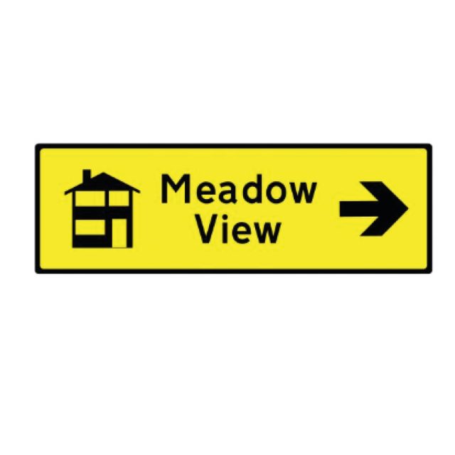 New build directional sign Right