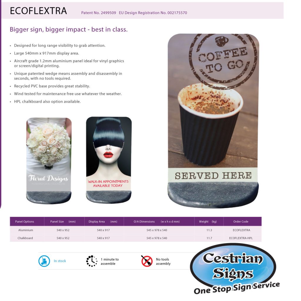 Ecoflextra pavement sign information
