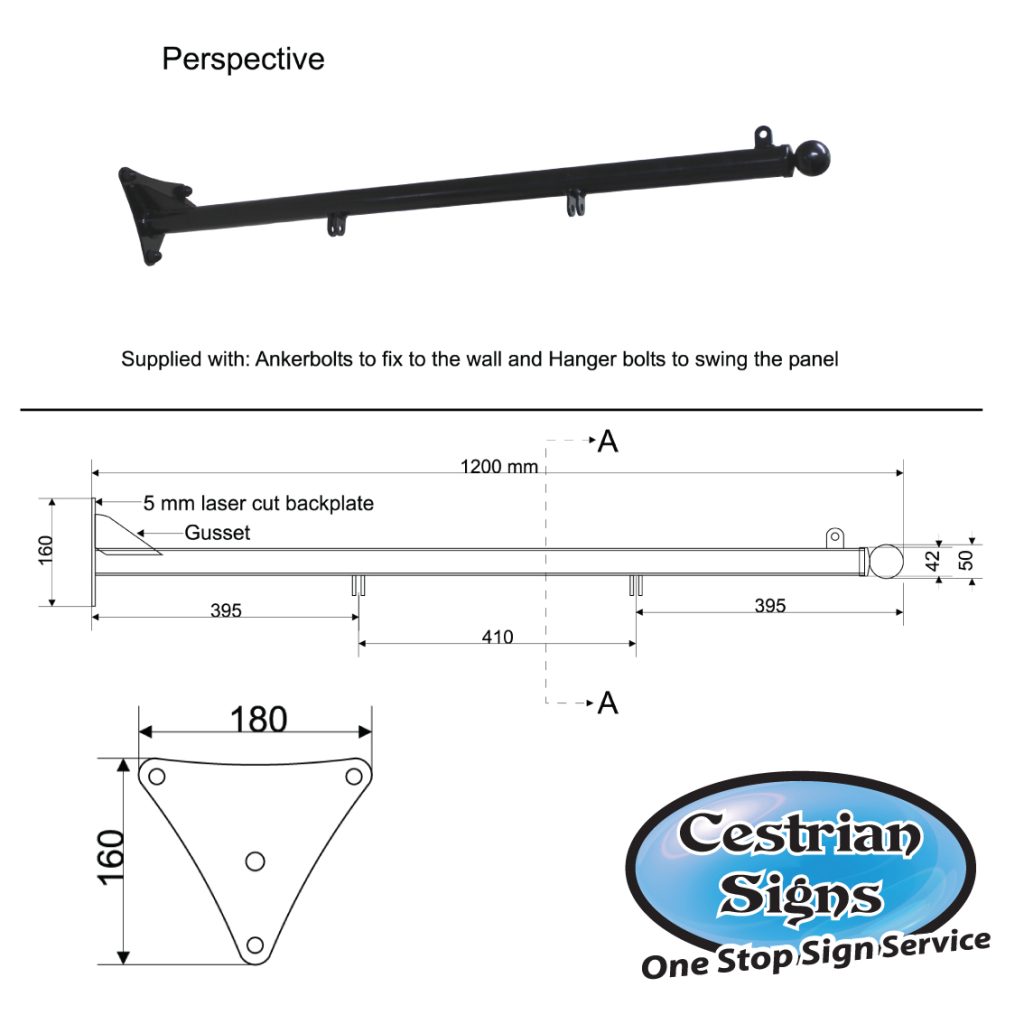 Projecting Hanging Shop Sign Bracket 1 spec