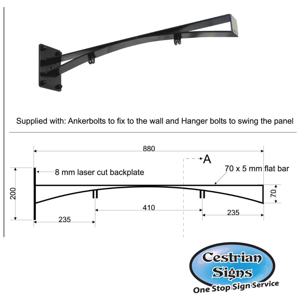 Projecting Hanging Shop Sign Bracket 8 info