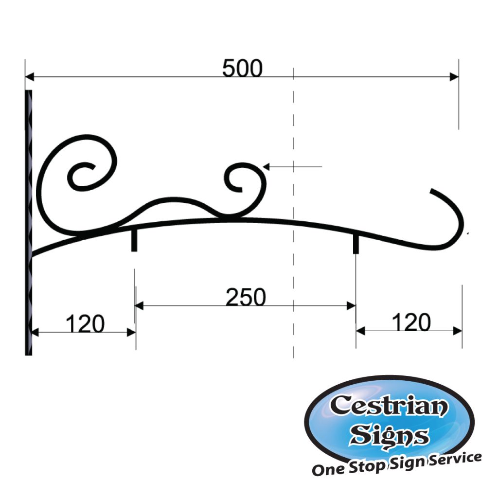 Projecting Hanging Shop Sign Bracket 9 size
