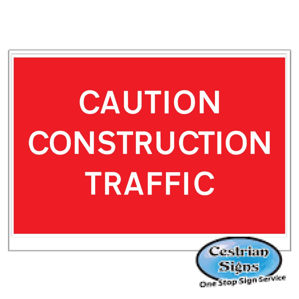 Caution-construction-traffic-stanchion-sign-600mm-x-450mm