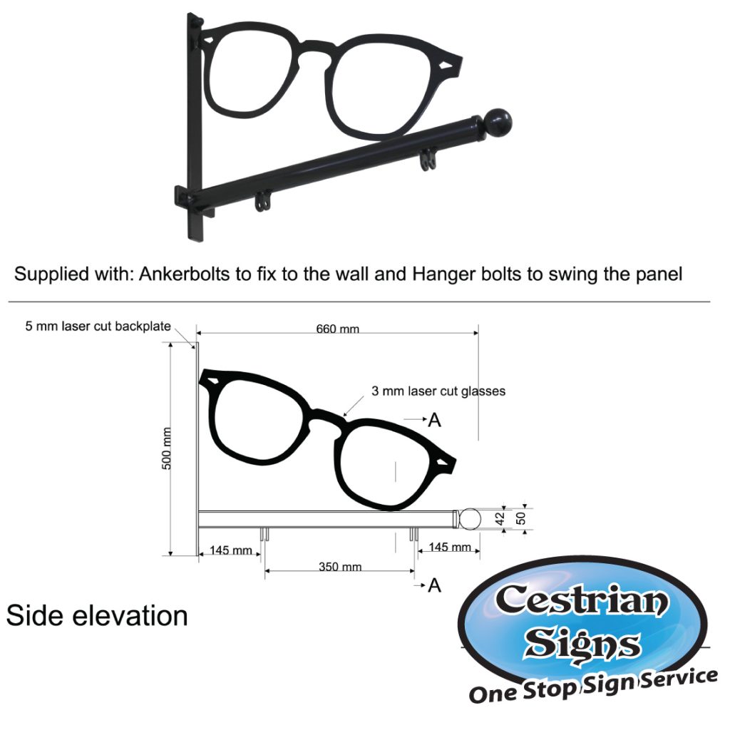 Opticians Hanging Sign Bracket