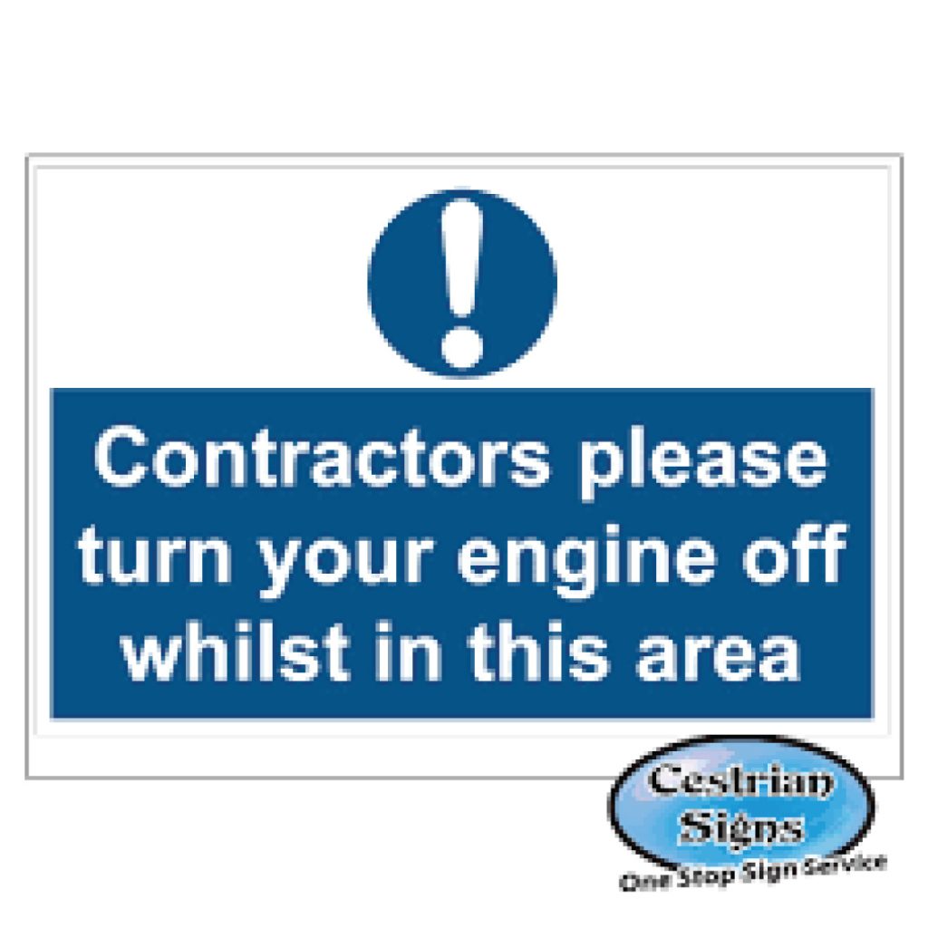 Contractors-please-turn-off-engine-stanchion-signs-600mm-x-450mm