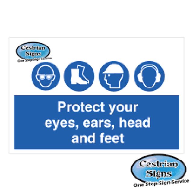 Protect Your Eyes Ears Head And Feet Signs
