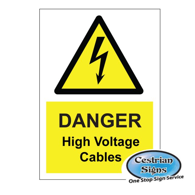 Danger high voltage cables signs