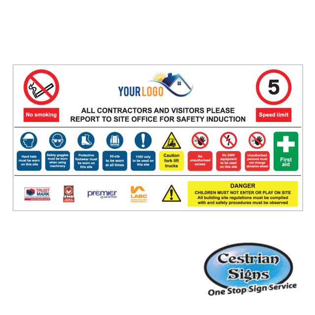 Multi Construction Site Entrance Safety Sign