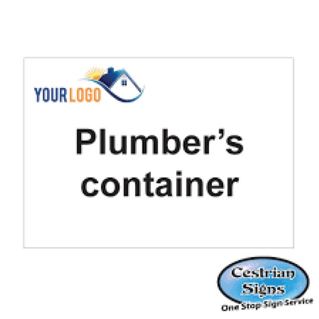 Plumbers-container-compound-sign-600mm-x-400mm