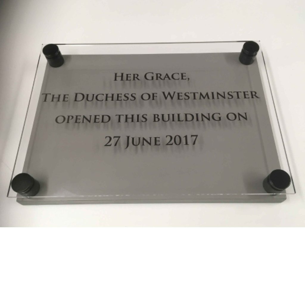 Perspex Opening Ceremony Plaque