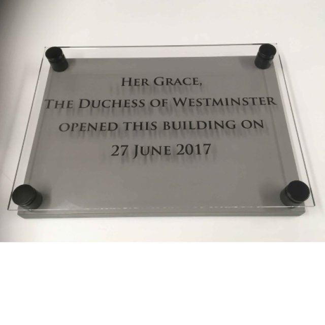 Perspex Opening Ceremony Plaque