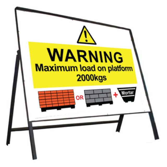 Max Load On Platform Stanchion Sign