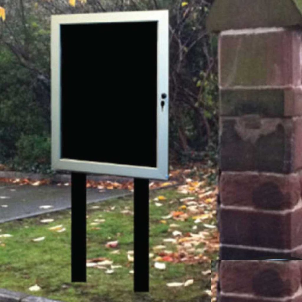 External Notice Board On Aluminium Posts