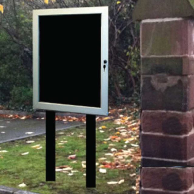External Notice Board On Aluminium Posts