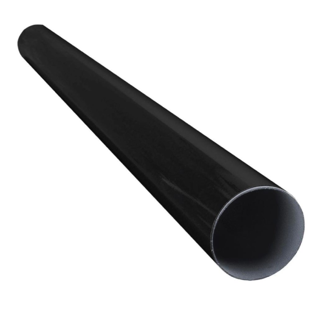 Black powder coated aluminium sign pole