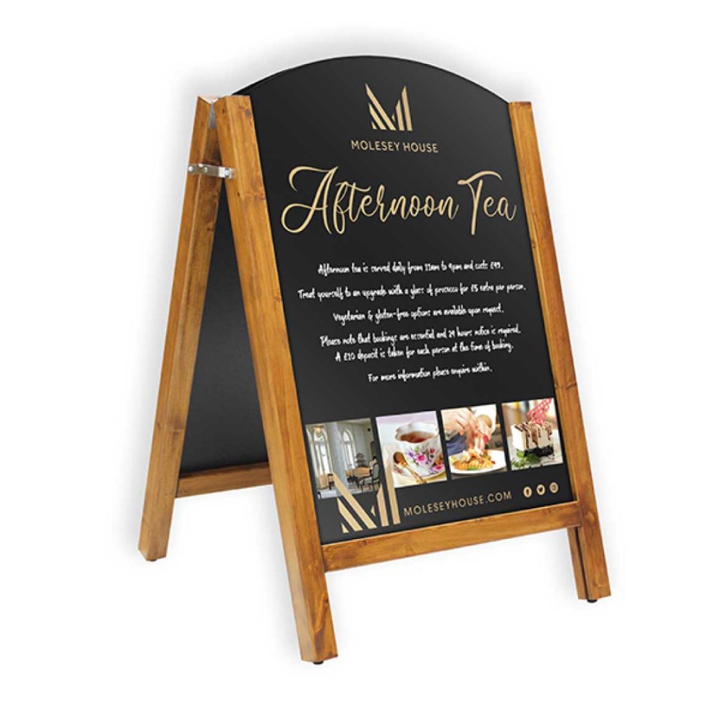 Chalk A-Board Sign small in Wood - Image 2