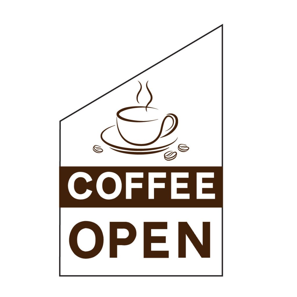 Coffee shop flag sign