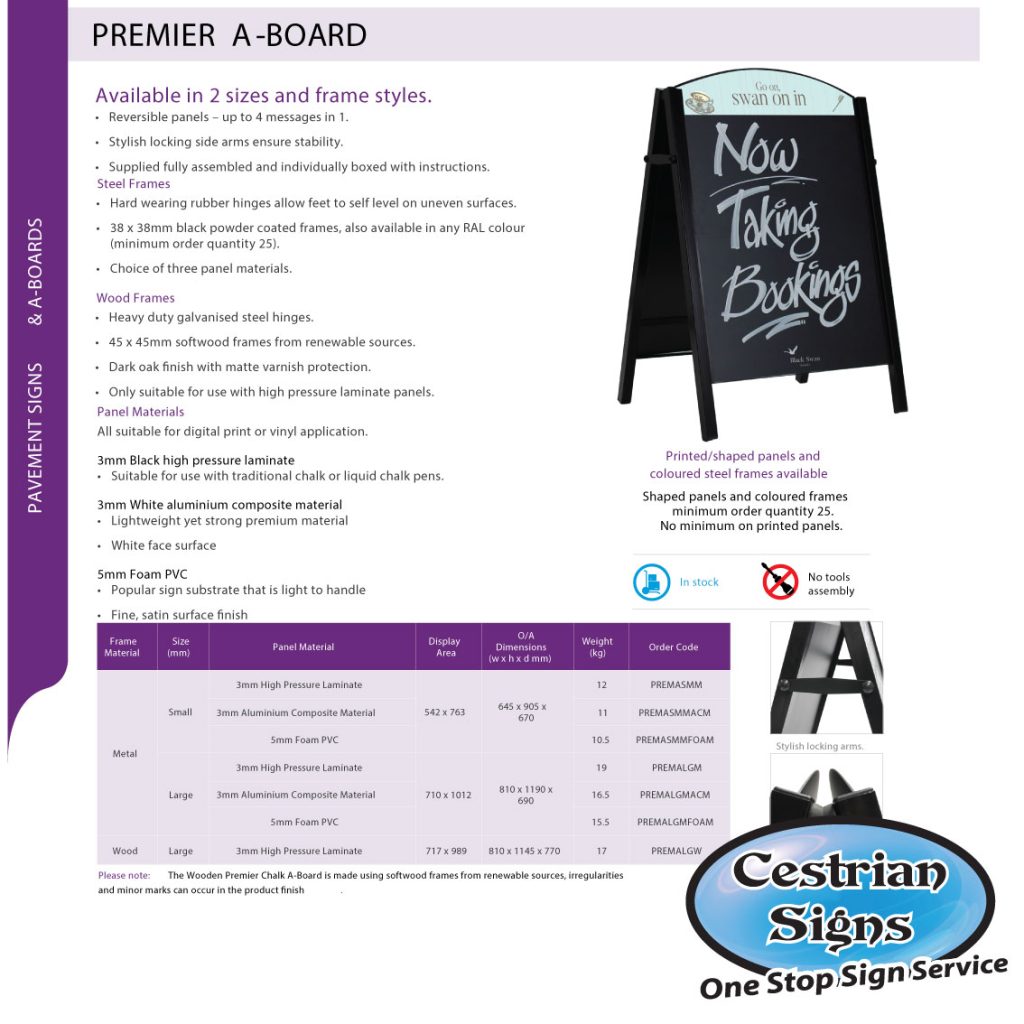 Premier-A-Board-Spec-Sheet