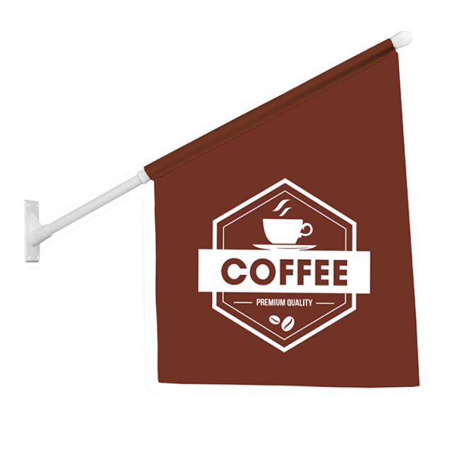 Wall mounted shop flag pole
