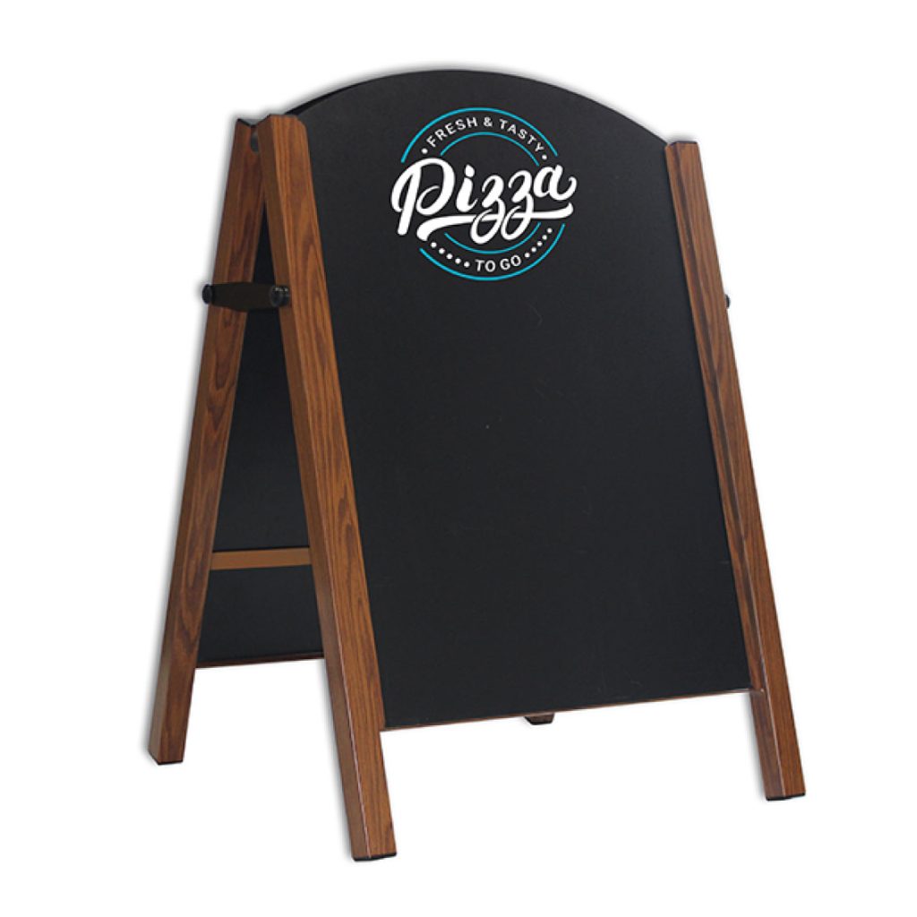 Wood effect metal Chalk A-Board Sign