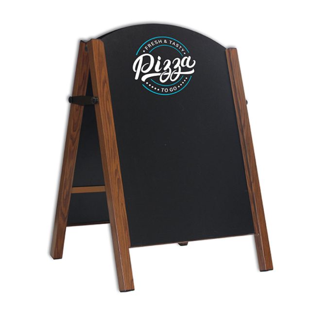 Wood effect metal Chalk A-Board Sign