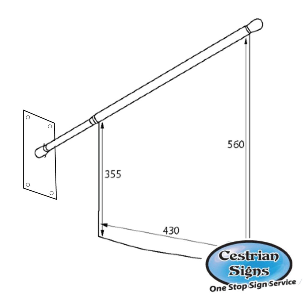 wall-mounted-shop-flag-pole-detail
