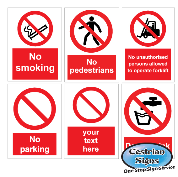 PROHIBITION SITE SAFETY SIGNS