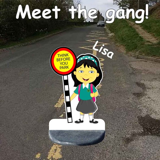 School No Parking Pavement Sign Lisa