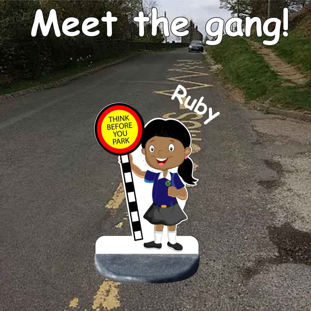 School No Parking Pavement Sign Ruby
