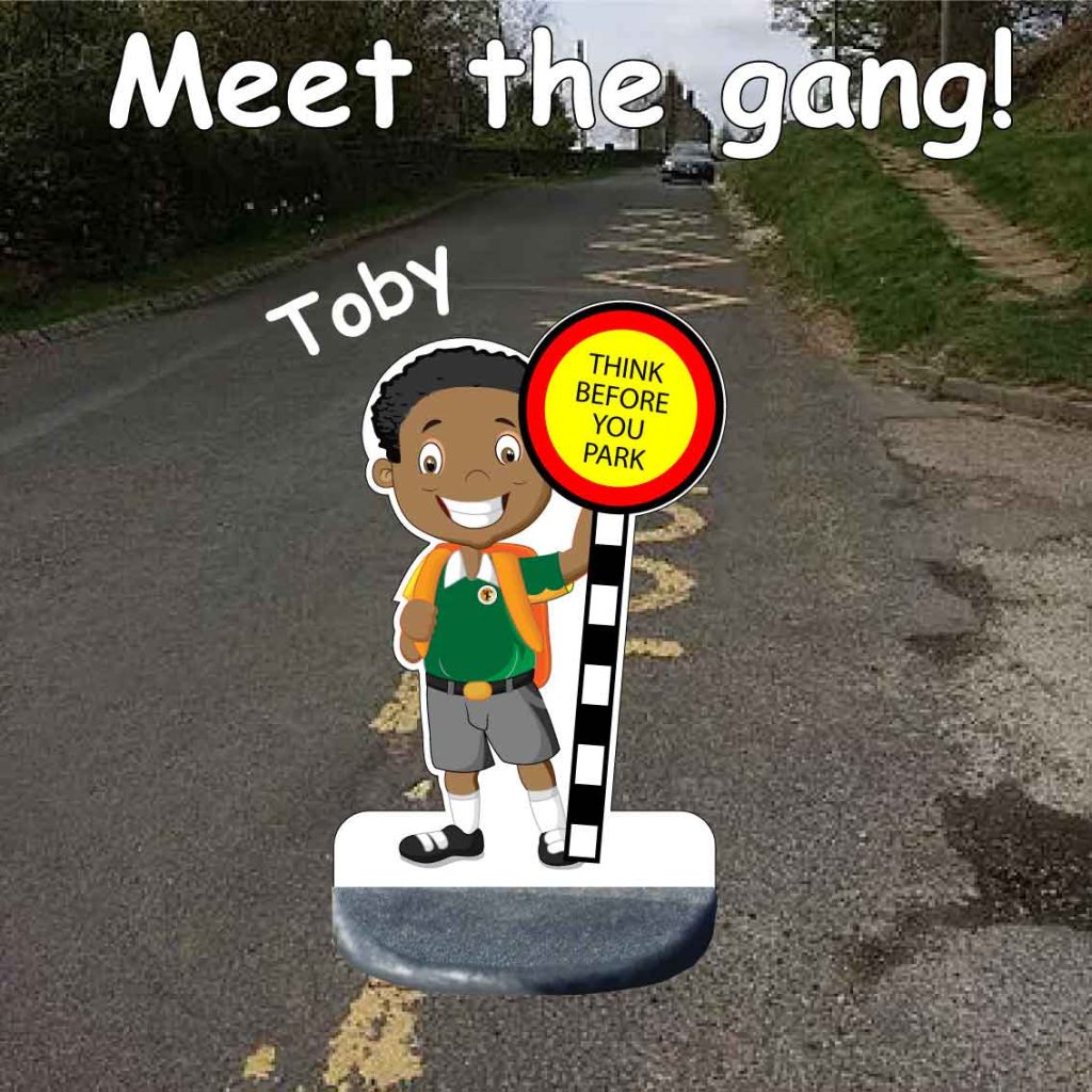 School No Parking Pavement Sign toby