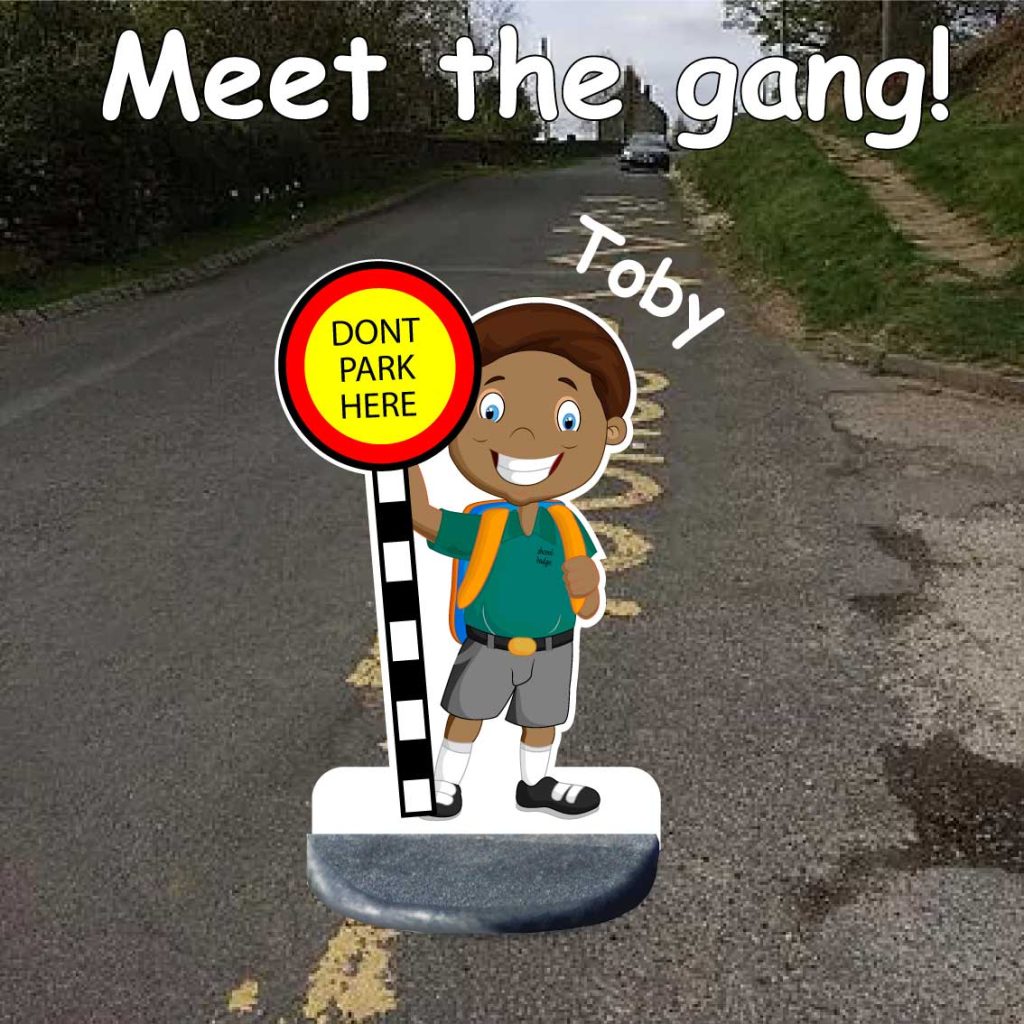 School No Parking Pavement Sign toby