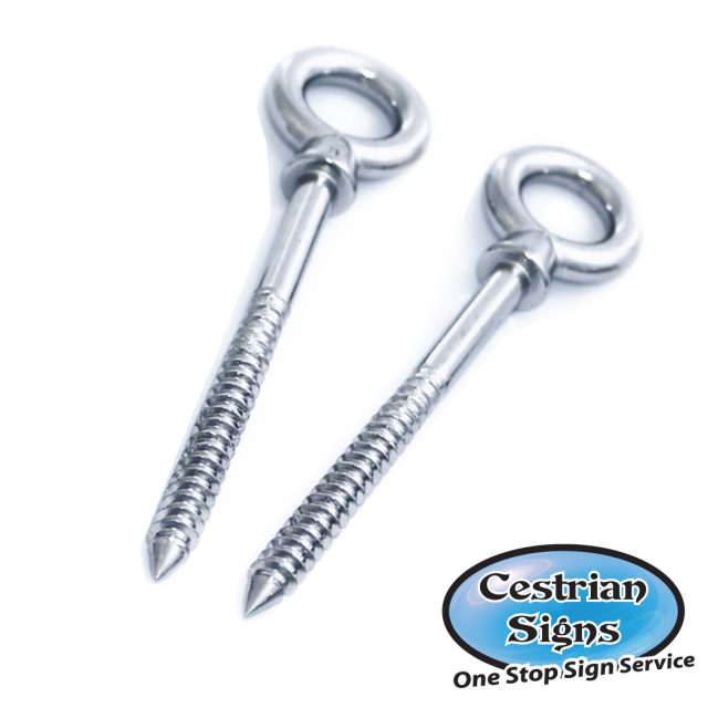 Stainless steel screw in sign eyes