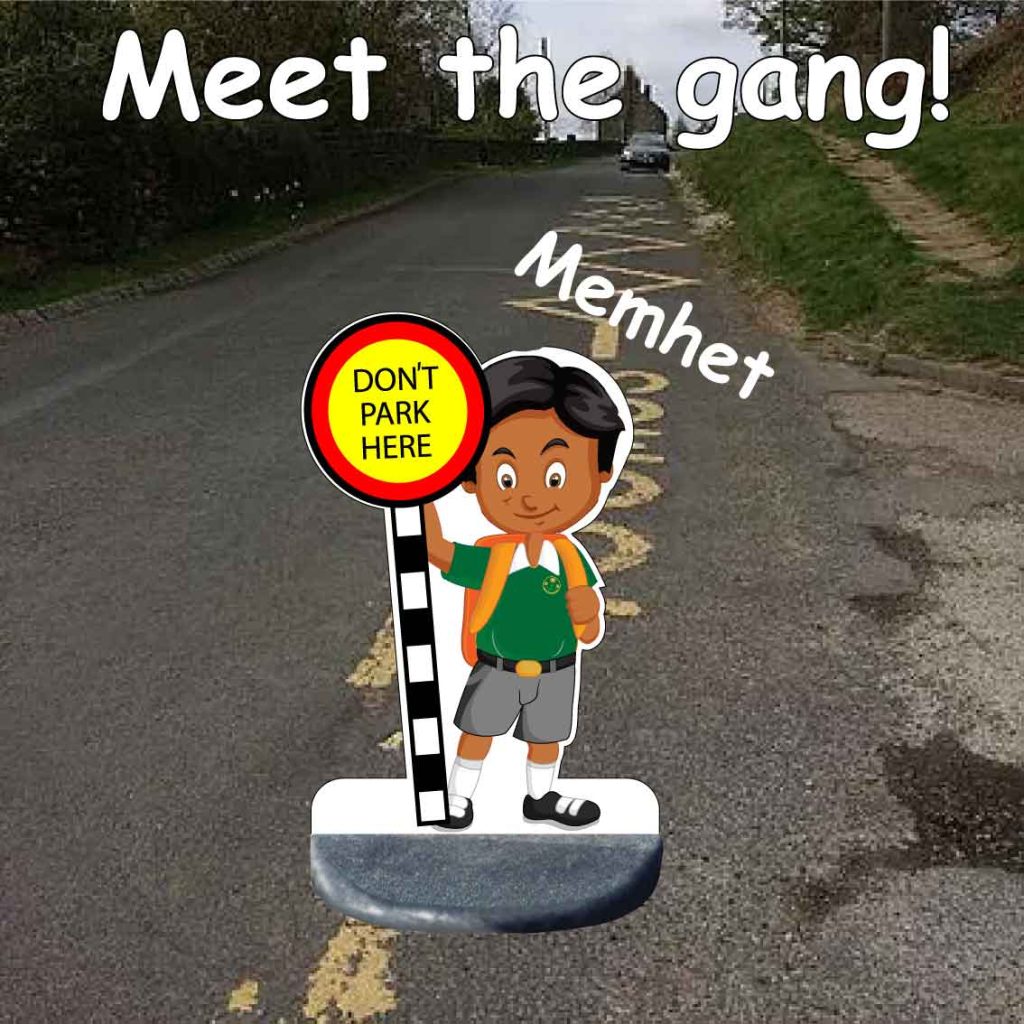School no parking pavement sign Memhet