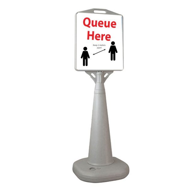 Queue 2 Metres Apart Free Standing Sign