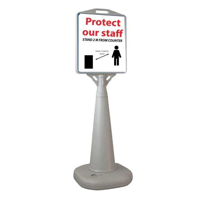 Stand 2 Metres From Counter Sign