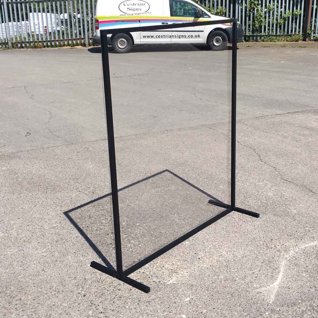 Free Standing Sneeze Screen Black Frame 2
