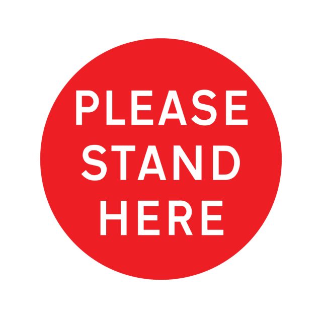 Please stand here factory floor stickers