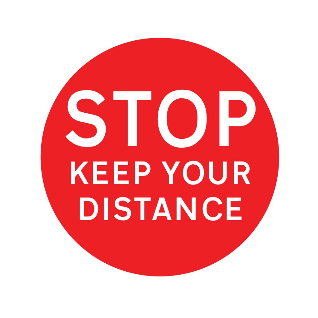 stop keep your distance factory floor stickers