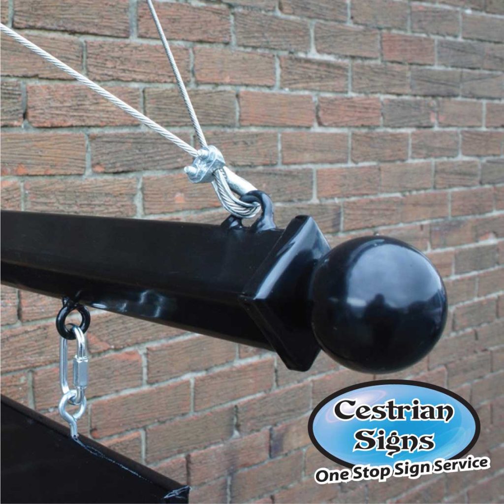 Projecting sign cable stay kit