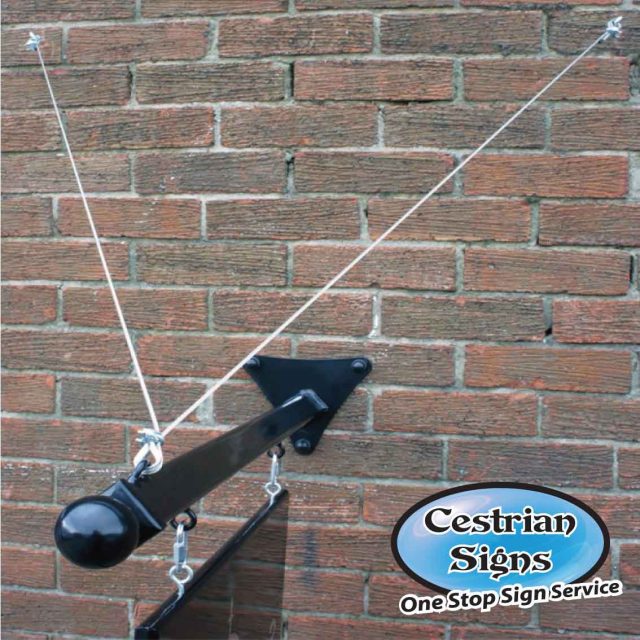 Projecting sign cable stay kit