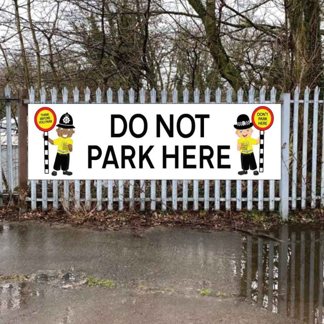 School no parking banners