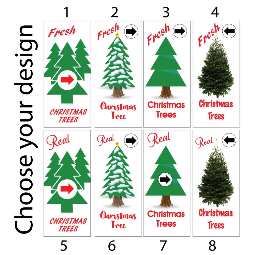 Christmas trees for sale sign
