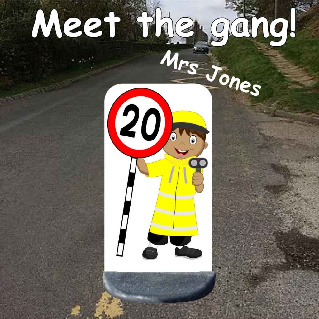 Lollipop lady 20 mph speed sign